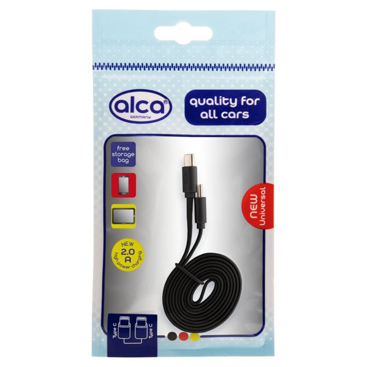 ALCA-kabel C / Typ-C USB 2.0 svart, 100 cm 