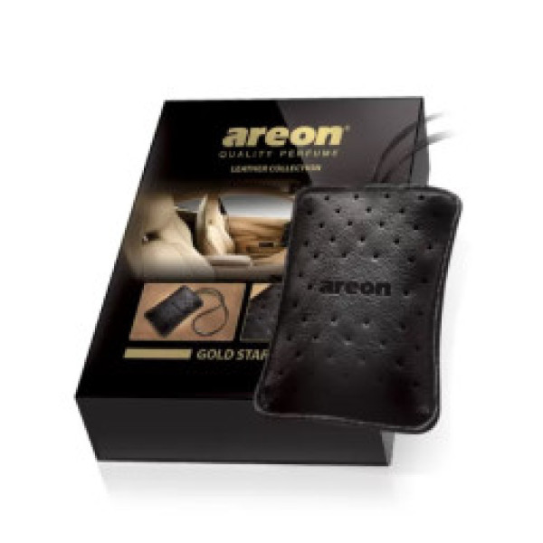 AREON Leather Gold Star luftfräschare i en låda