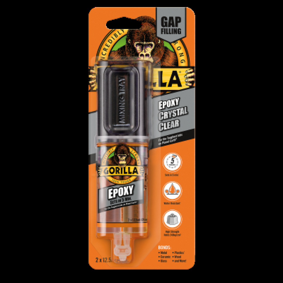 Gorilla Epoxy, Färglöst Epoxylim, 25 ml 