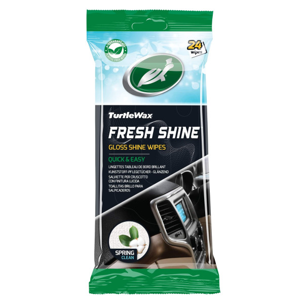 TURTLE WAX Fresh shine gloss wipes, glansiga salongsvåtservetter i plast, 24 st TURTLE WAX Fresh shine gloss wipes, glansiga salongsvåtservetter i plast, 24 st