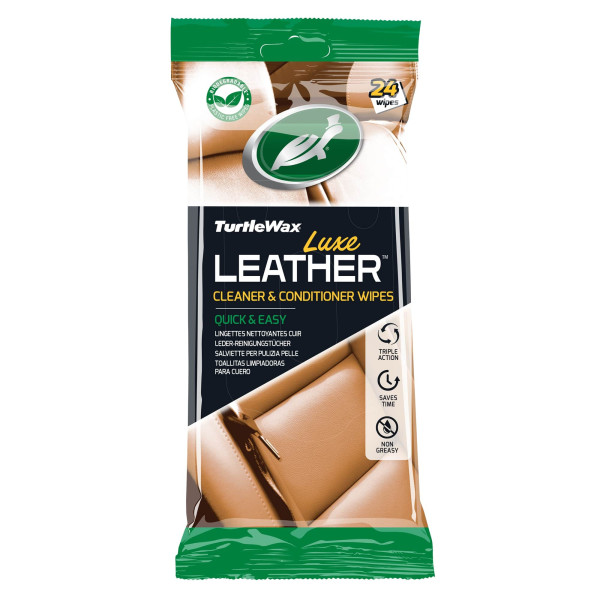 TURTLE WAX Luxe Leather Wipes, våtservetter för läder, 24 st TURTLE WAX Luxe Leather Wipes, våtservetter för läder, 24 st