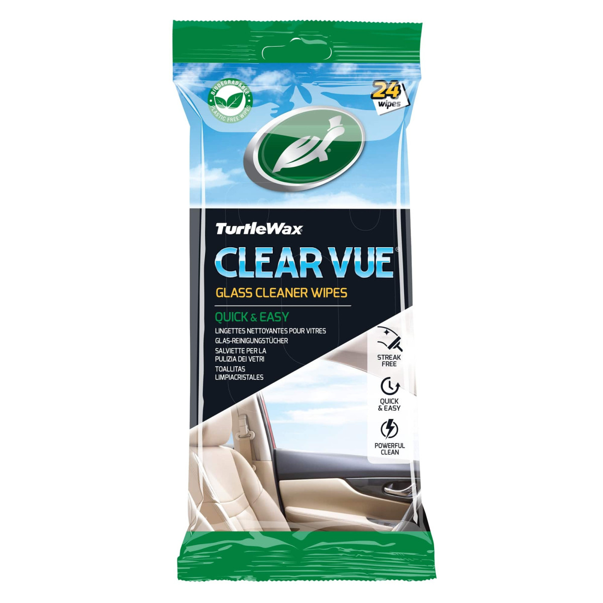 TURTLE WAX Clear vue glass wipes 24PK X6, glasrengöringsservetter, 24 st
