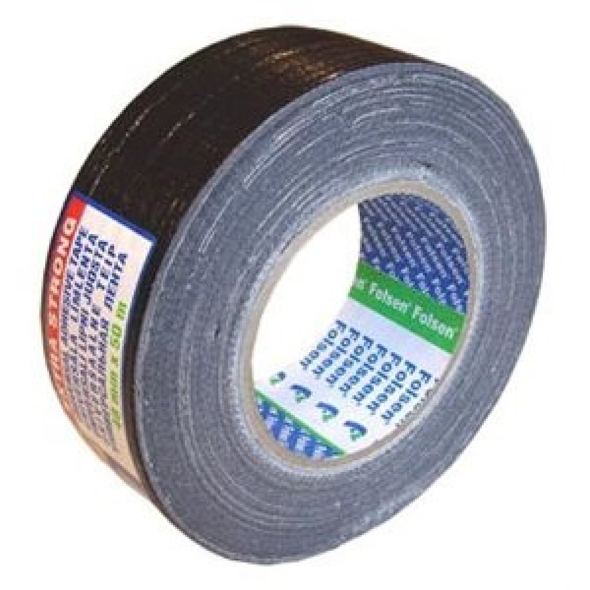 FOLSEN textiltejp, svart, fuktbeständig, 48 mm x 50 m