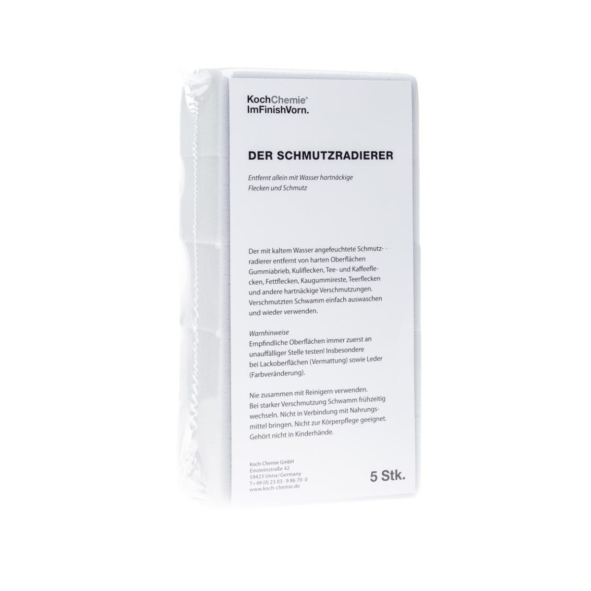 KOCH CHEMIE Melamin sponge set of 5, melaminsvampar, 5 st