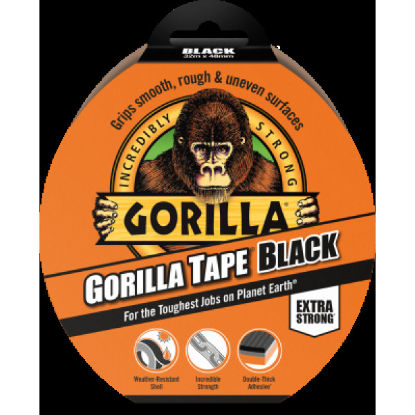 Gorilla Tape Black, självhäftande tejp, svart, 32m x 48mm