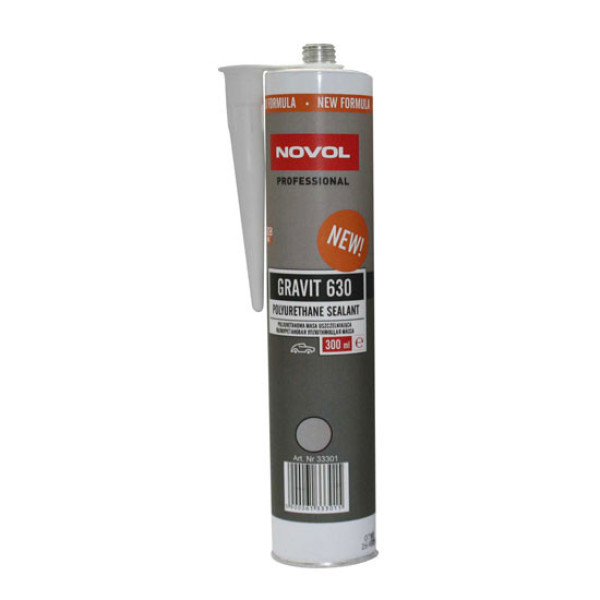 NOVOL Gravit 630 Elastic Polyurethane Sealant Grey, elastisk polyuretanfogmassa, grå, 300 ml