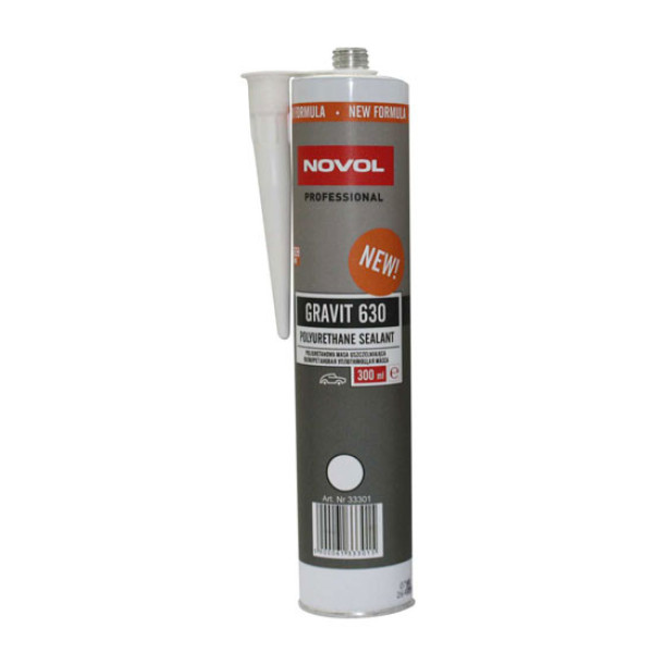 NOVOL Gravit 630 Elastic Polyurethane Sealant - White, elastisk polyuretanfogmassa, vit, 300 ml