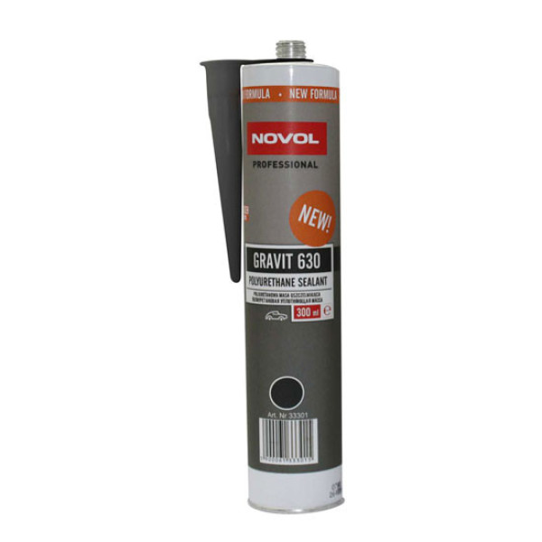 NOVOL Gravit 630 Elastic Polyurethane Sealant - Black, elastisk polyuretanfogmassa, svart, 300 ml