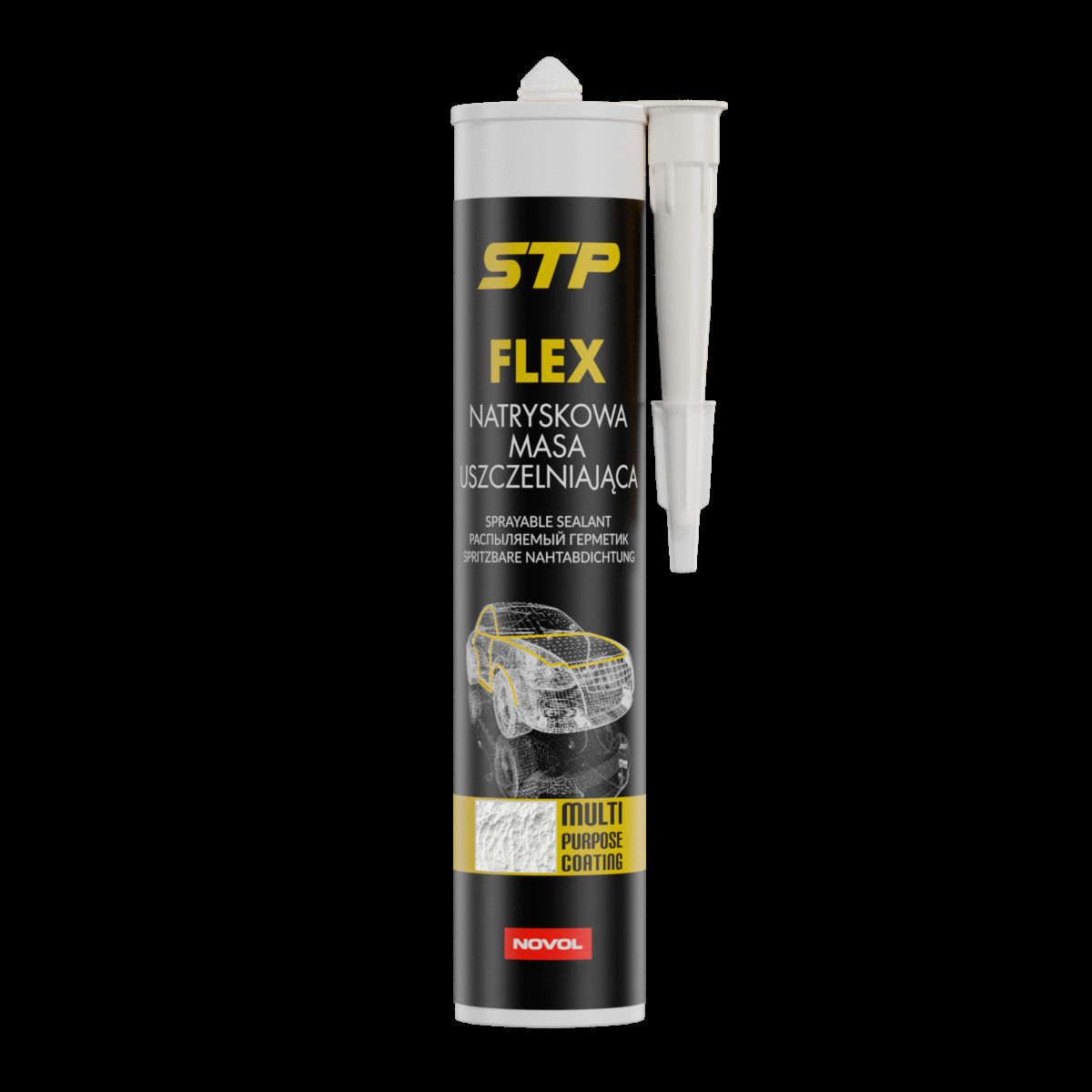NOVOL STP FLEX, Sprayfogmassa för karosseri, vit, 290 ml