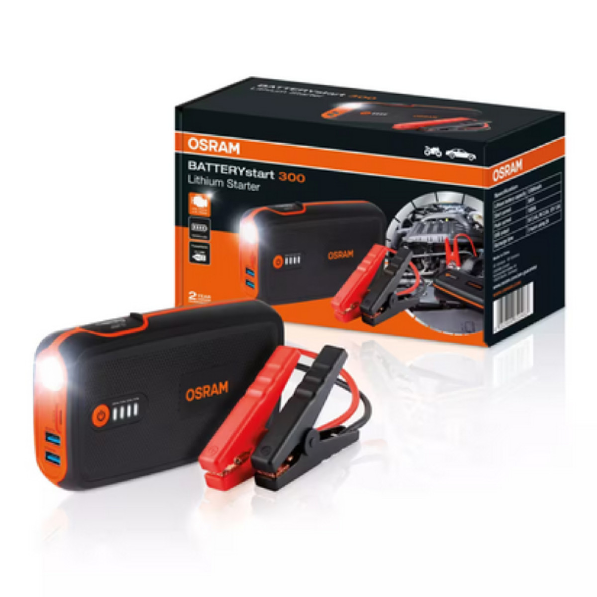 OSRAM ACE batteristartare, litium 13000 mAh, min. ström 300A, max. ström 1500A, 5V 2.4A, 9V2.0