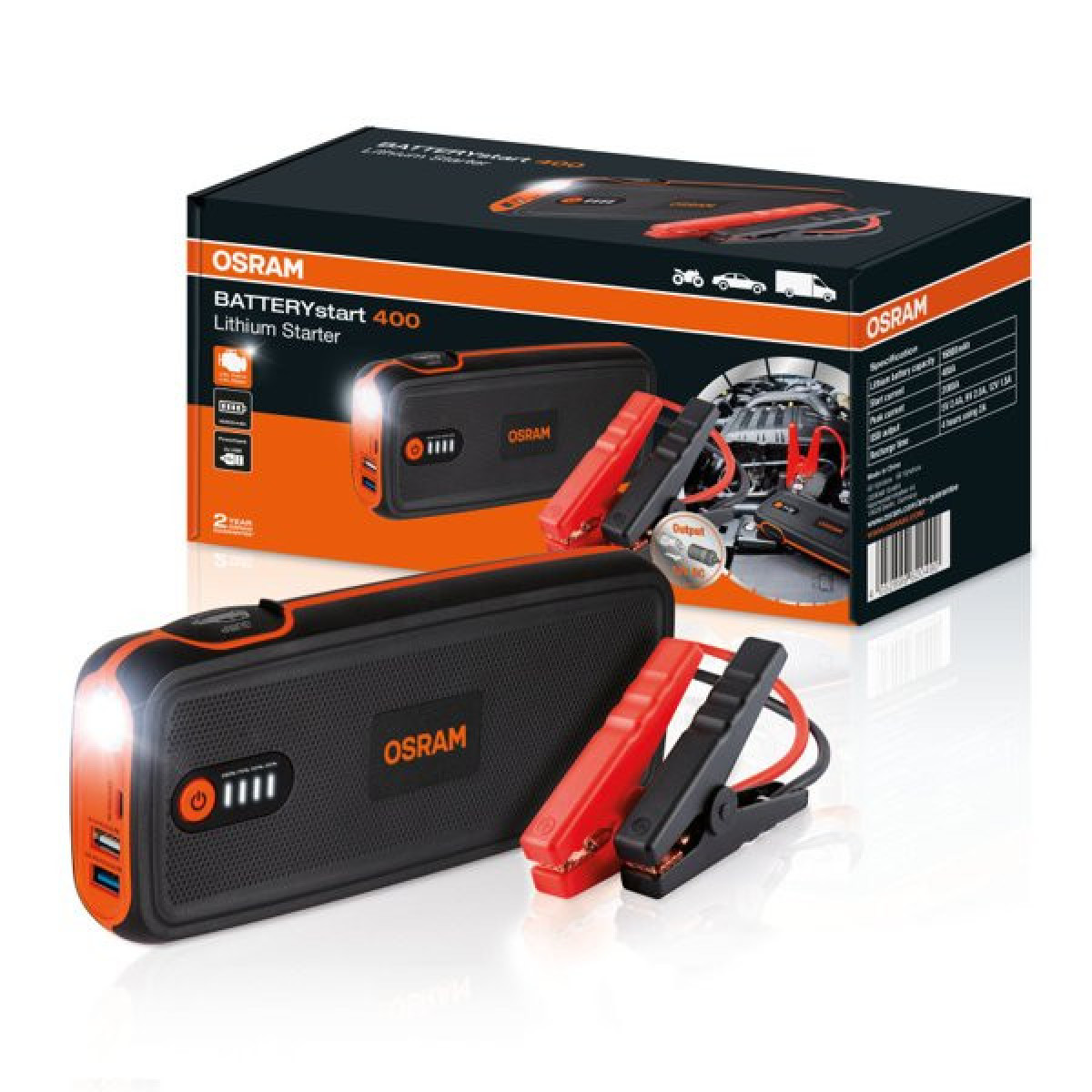 OSRAM ACE batteristartare, litium 16800mAh, min. ström 400A, max 2000A