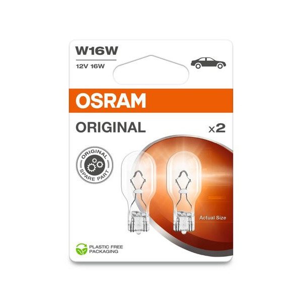 OSRAM Billampa, 16W 12V W2.1X9.5, 2 st
