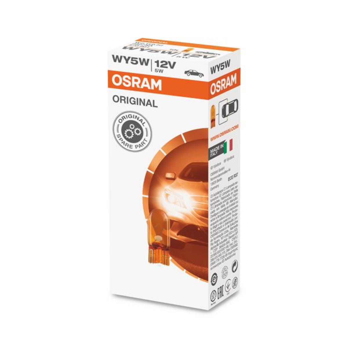 OSRAM Billampa gul 5W 12V W2.1x9.5D, 1 st