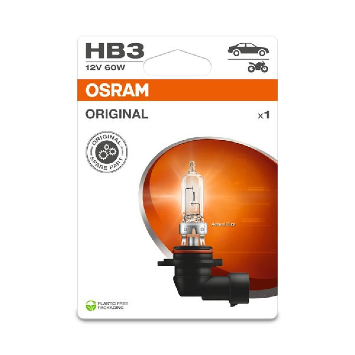 OSRAM Automobilinė lemputė HB3 60W 12V P20D (amerikietiškiems automobiliams) 1vnt