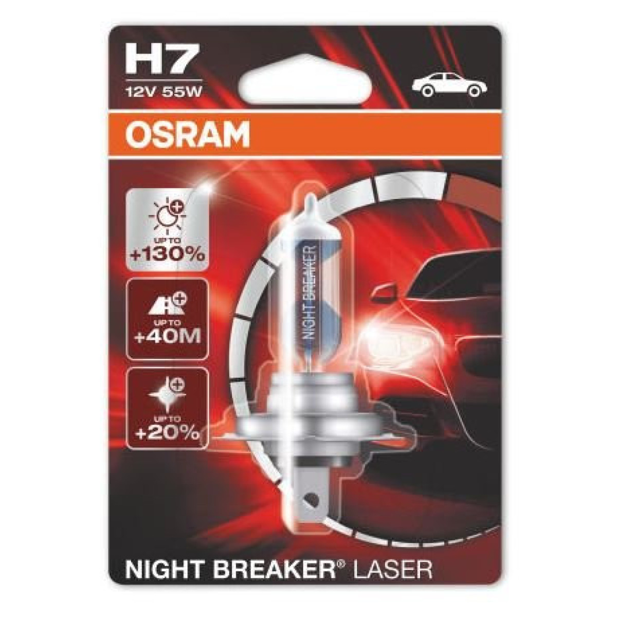 OSRAM Billampa Night Breaker Laser H7 55W 12V PX26D, 1 st.