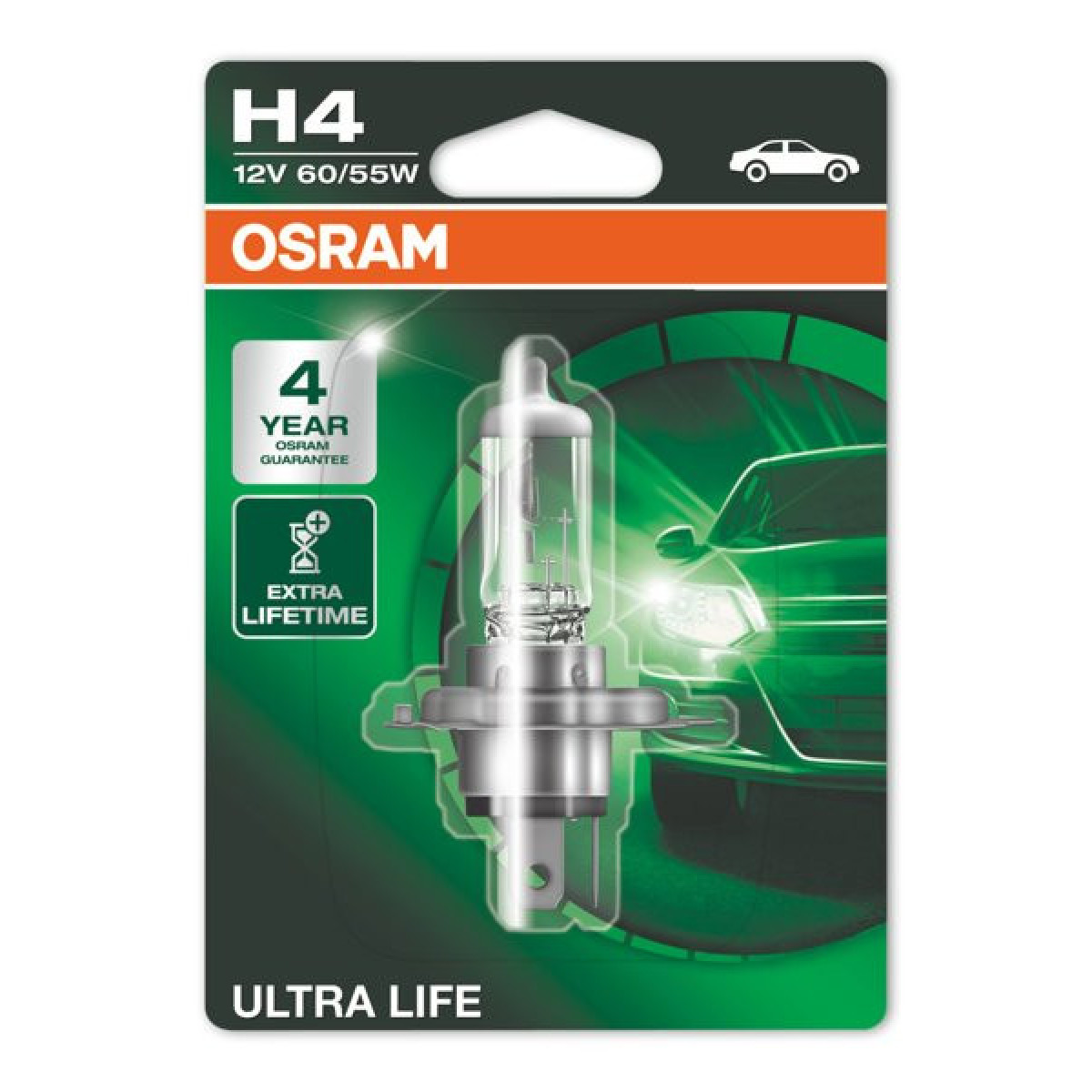 OSRAM Billampa, ULTRA LIFE H4 60/55W 12V P43T, 1 st