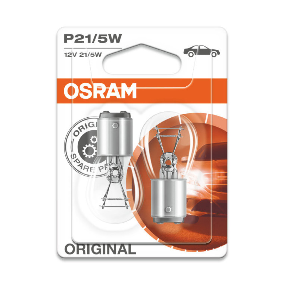 OSRAM Billampor 21/5W 12V BAY15D, 2 st