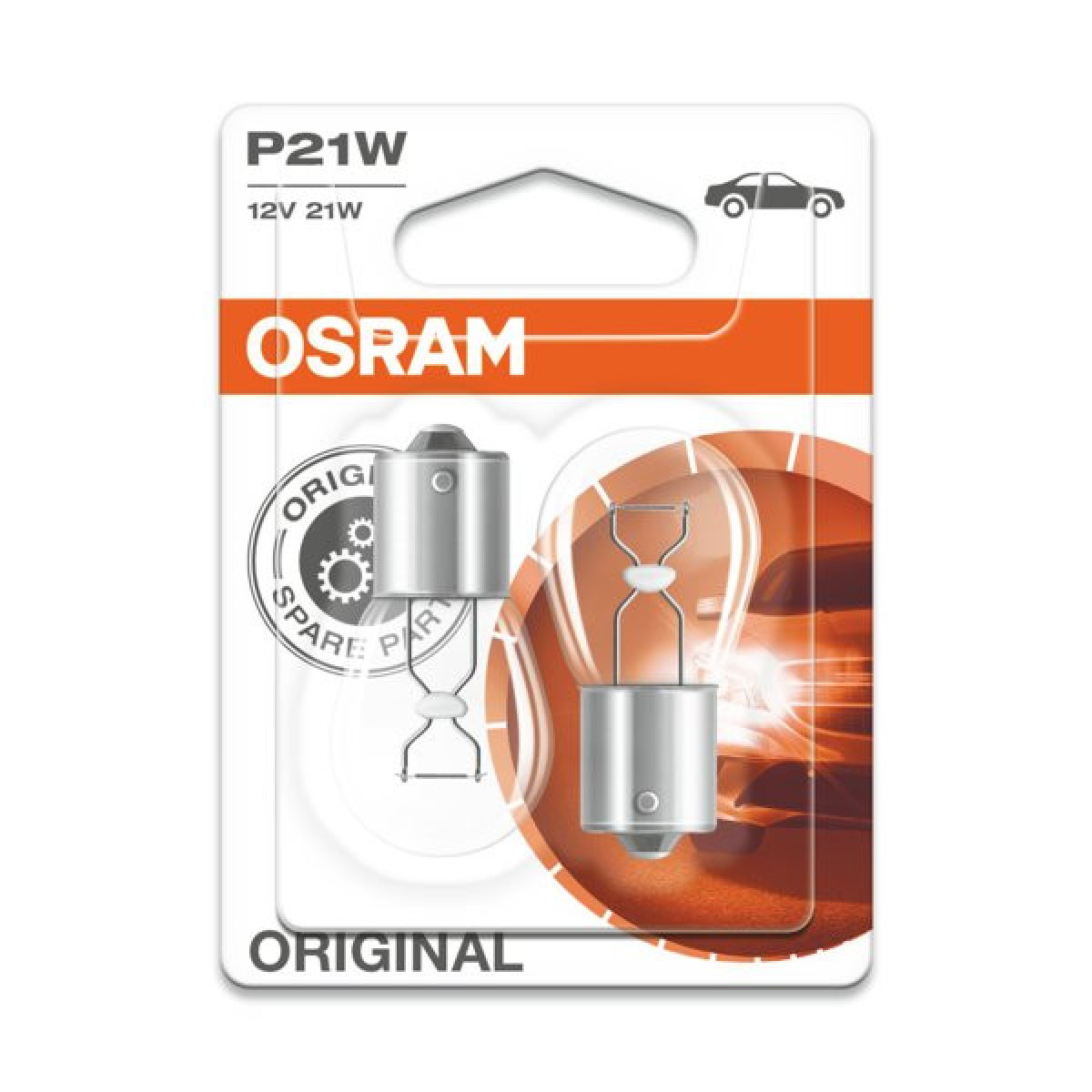 OSRAM Billampor 21W 12V BA15S, 2 st