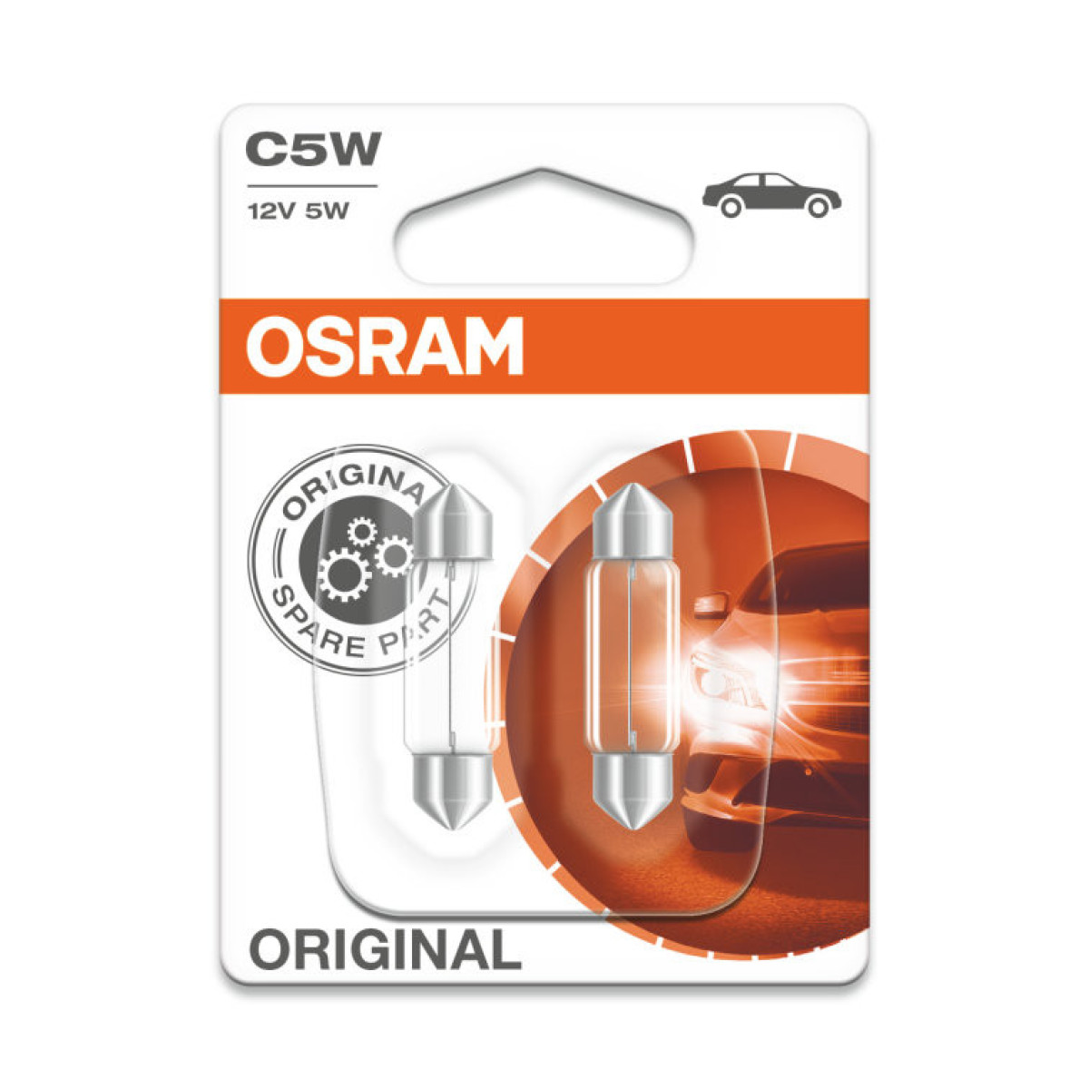 OSRAM Billampor 5W 12V SV8.5-8, 2 st