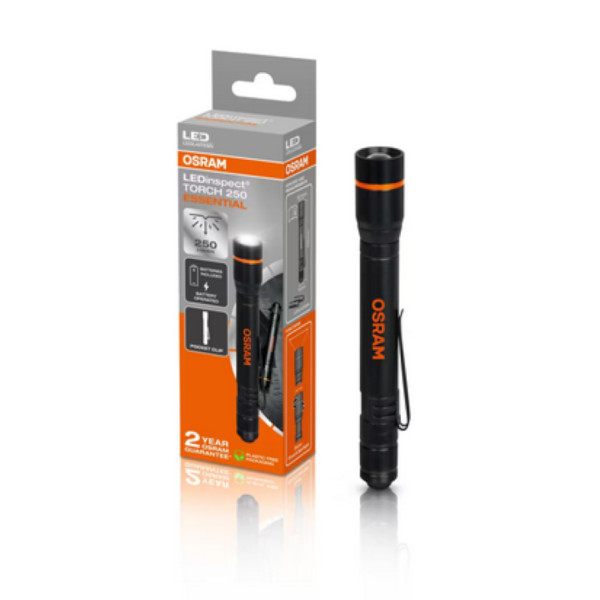 Ficklampa OSRAM LEDinspect TORCH 250 ESSENTIAL 250/60 lm, 2,4 W, 3 V, 6500 K, AAA