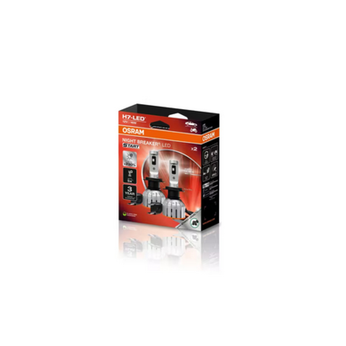 OSRAM Billampor NIGHT BREAKER LED H7 16W 6000K, 2 st