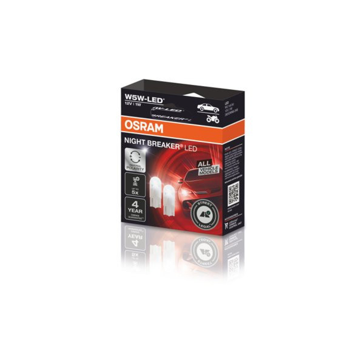 OSRAM Billampor NIGHT BREAKER LED W5W Street 1W 5700K 50lm (2825), 2 st