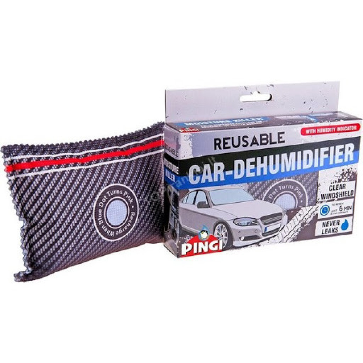 PINGI Car-Dehumidifier L, återanvändbar fuktabsorberare, 150 g