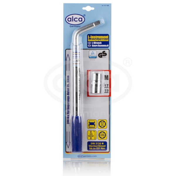 ALCA Ext.Wheel L-Wrench, Hjulnyckel, L-formad, 17/19 mm
