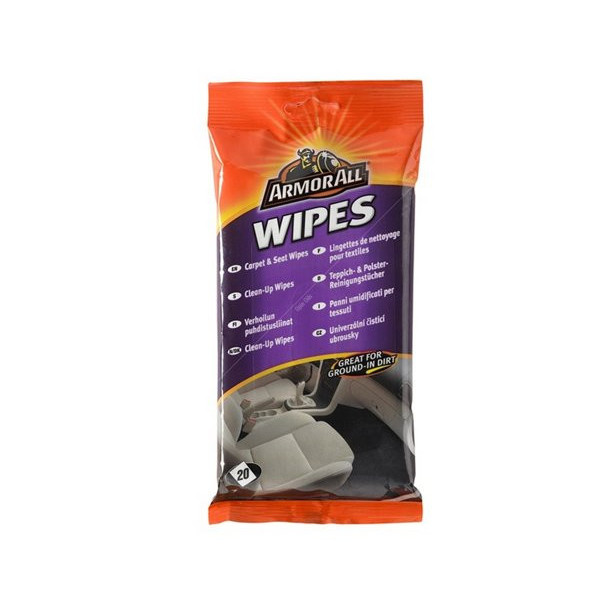 ARMORALL CRPT & Seat flow wipes, Klädselrengöringsservetter, 20 st