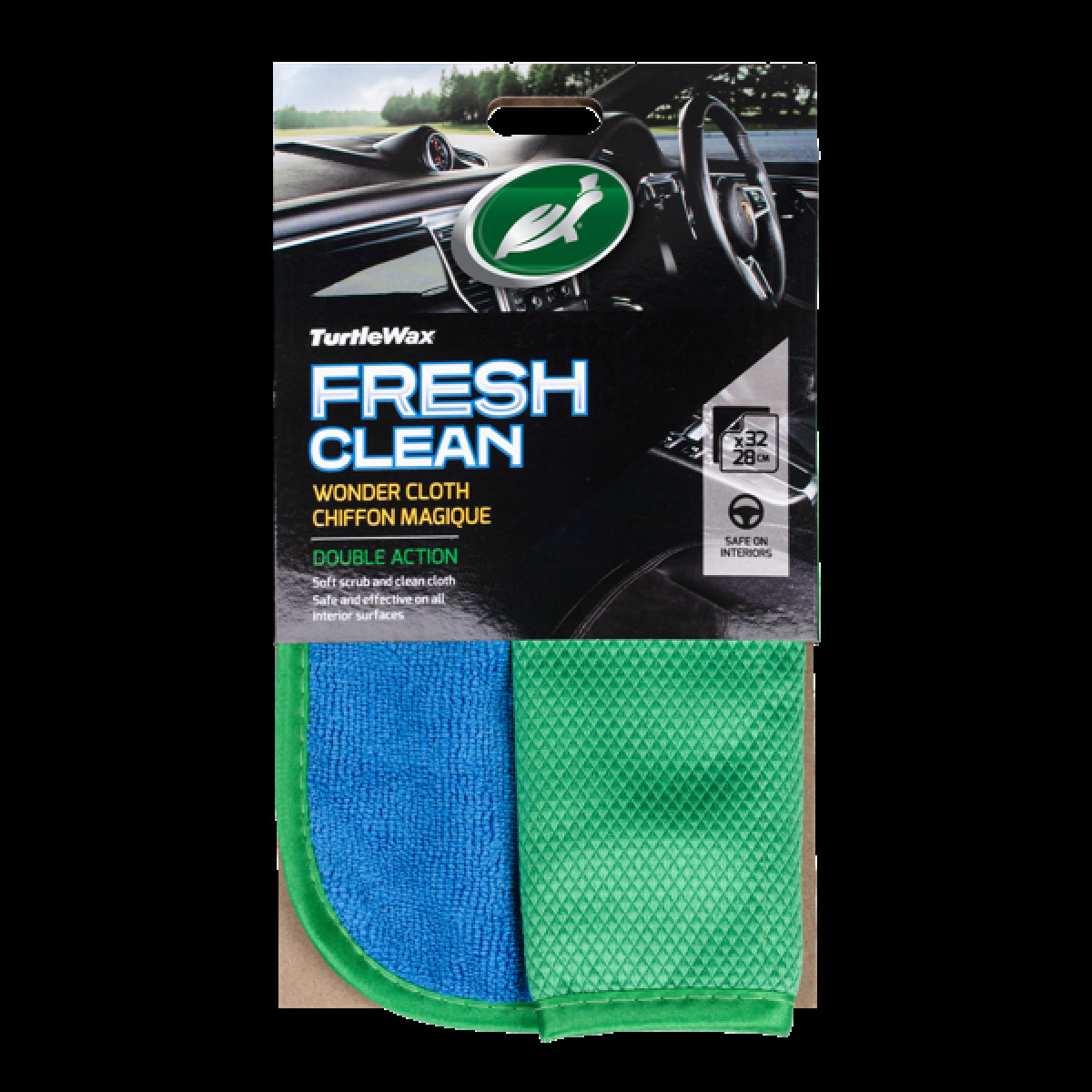 TURTLE WAX Fresh clean, Dubbelsidig rengöringsduk 32 x 28 cm