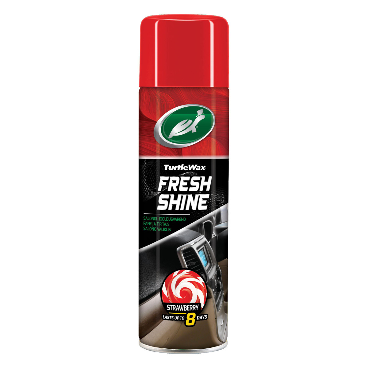 TURTLE WAX Fresh Shine Strawberry, polermedel för plast inomhus, 500 ml TURTLE WAX Fresh Shine Strawberry, polermedel för plast inomhus, 500 ml