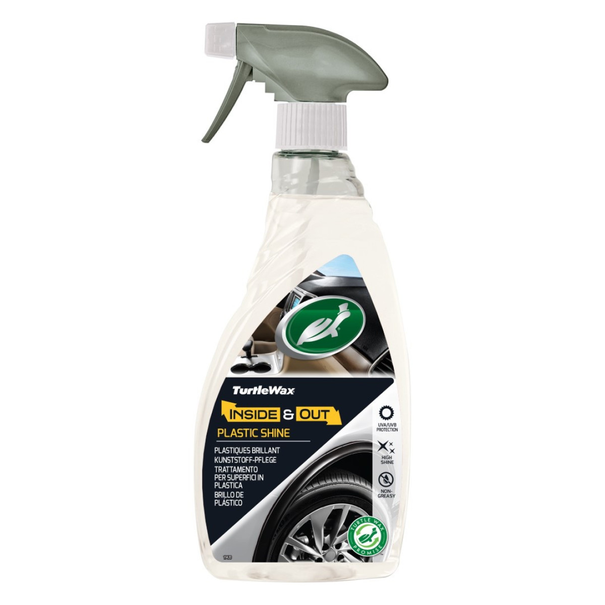 TURTLE WAX Inside&Out Plastic, rengöring för plast för in- och utvändig användning, 500 ml