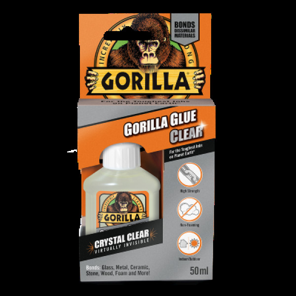GORILLA Gorilla Crystal Clear Glue, universellt transparent lim, 50 ml