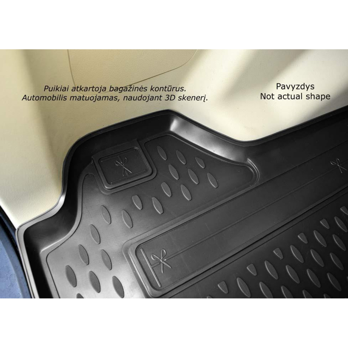 Gummi 3D bagagerumsmatta SUBARU Outback från 2015 universal / högre kanter Gummi 3D bagagerumsmatta SUBARU Outback från 2015 universal / högre kanter
