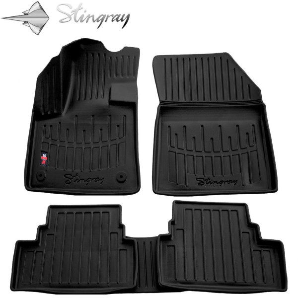 3D gummimattor PEUGEOT 3008 2016-2020 5 st / svart / 5016035 / högre kanter