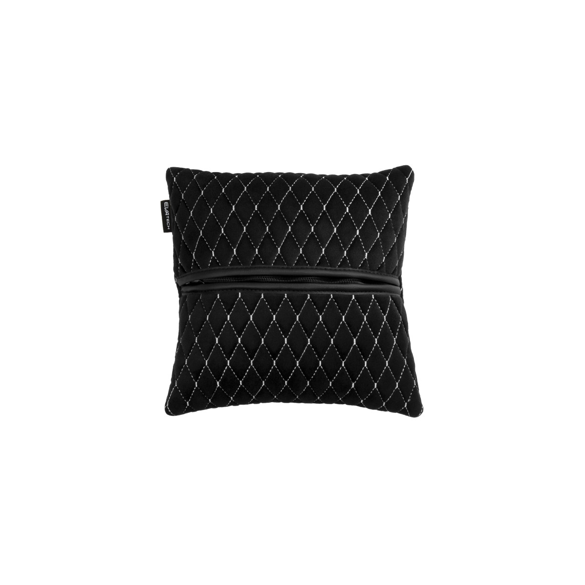 EVAtech Bilkudde 30x30 cm - svart / vita sömmar