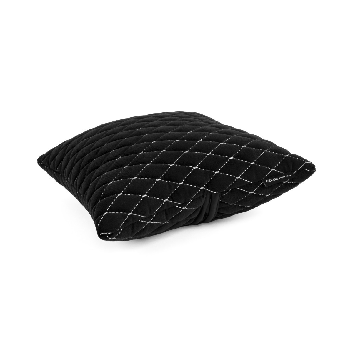 EVAtech Bilkudde 30x30 cm - svart / vita sömmar