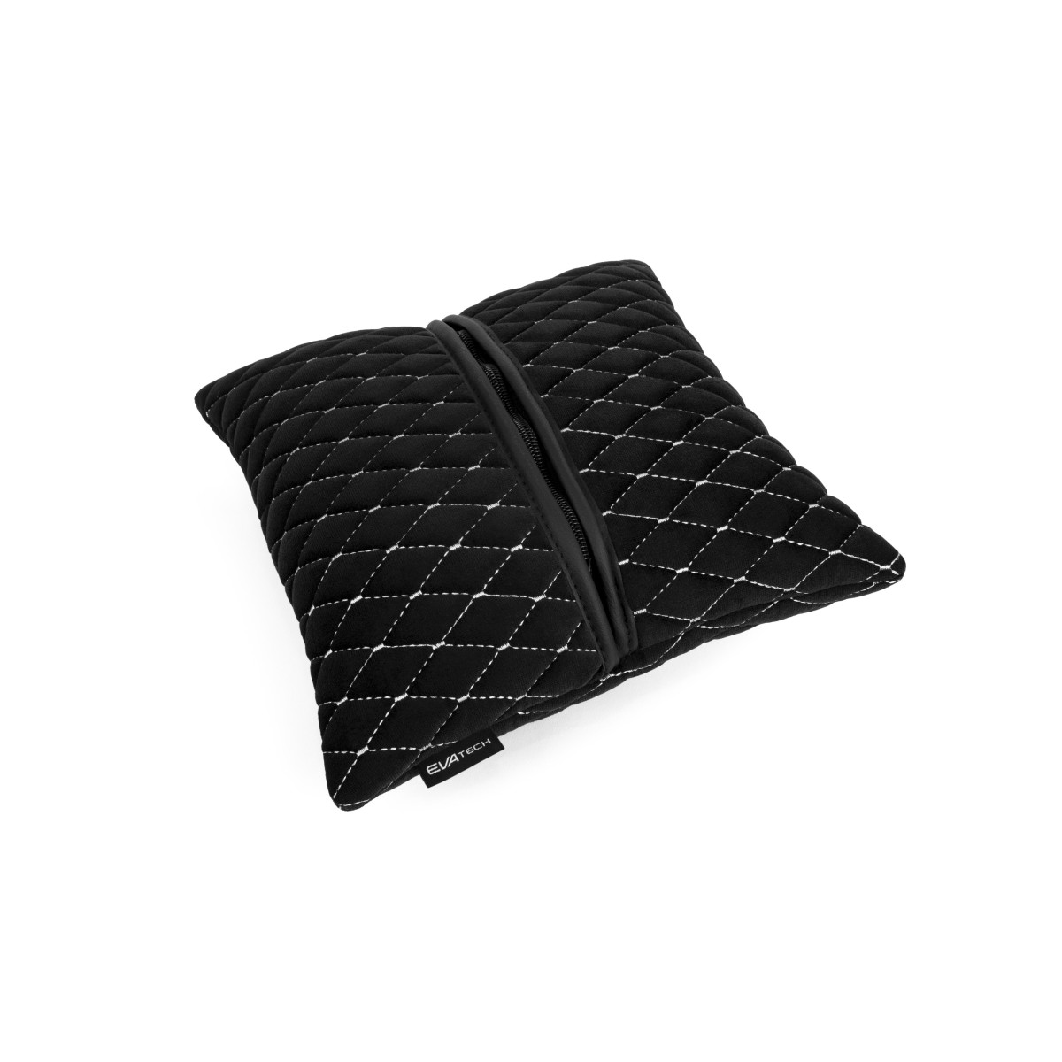 EVAtech Bilkudde 30x30 cm - svart / vita sömmar