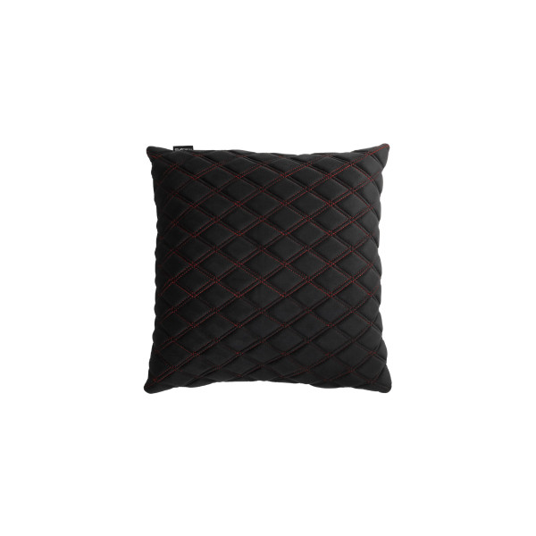 EVAtech Bilkudde 40x40 cm - svart / röda sömmar