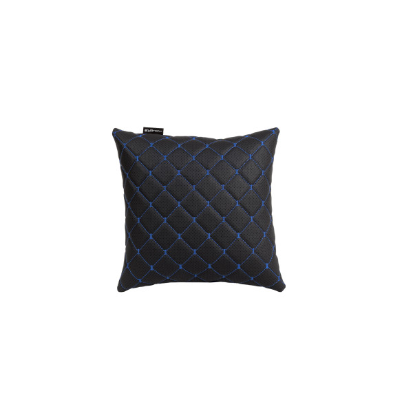 EVAtech ECO Bilkudde 30x30 cm - svart / blå sömmar