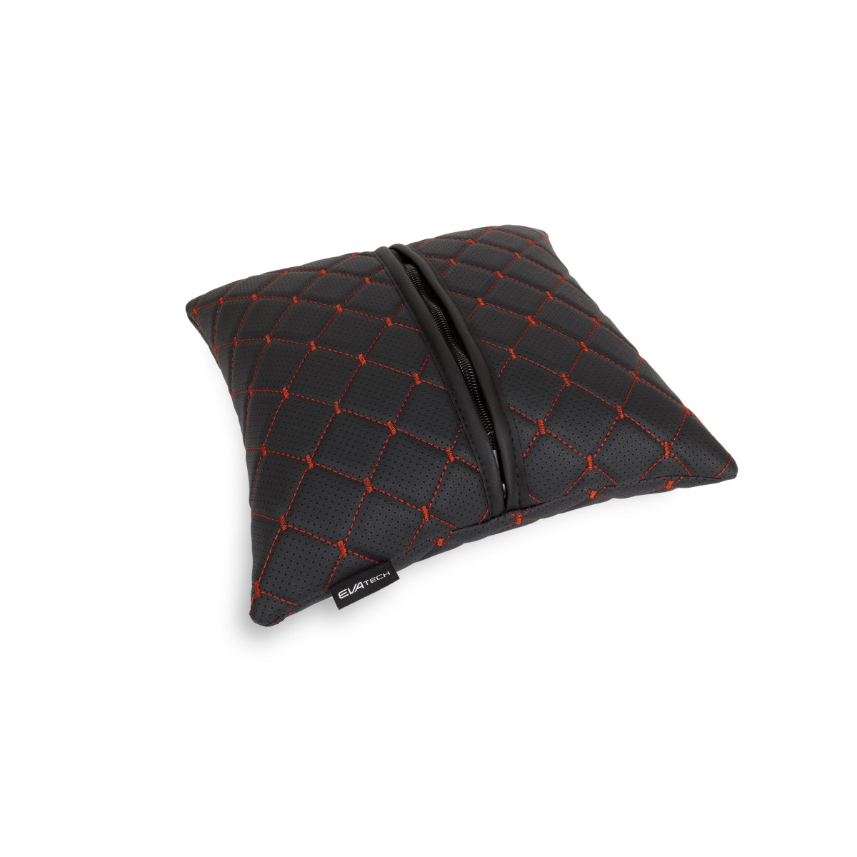 EVAtech ECO Bilkudde 30x30 cm - svart / röda sömmar EVAtech ECO Bilkudde 30x30 cm - svart / röda sömmar