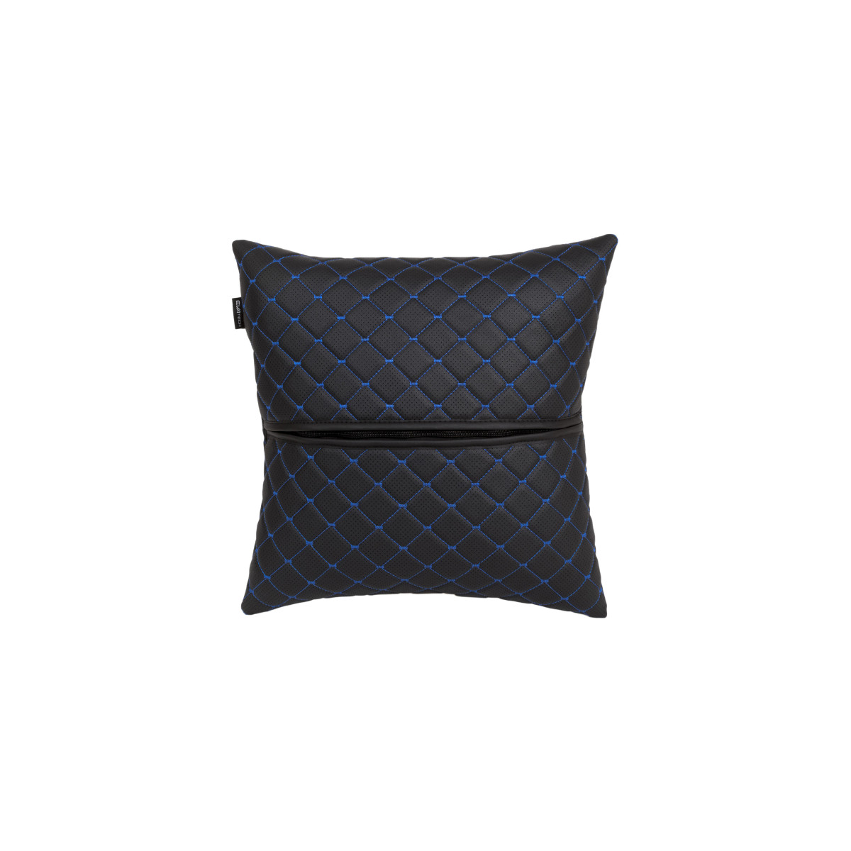 EVAtech ECO Bilkudde 40x40 cm - svart / blå sömmar