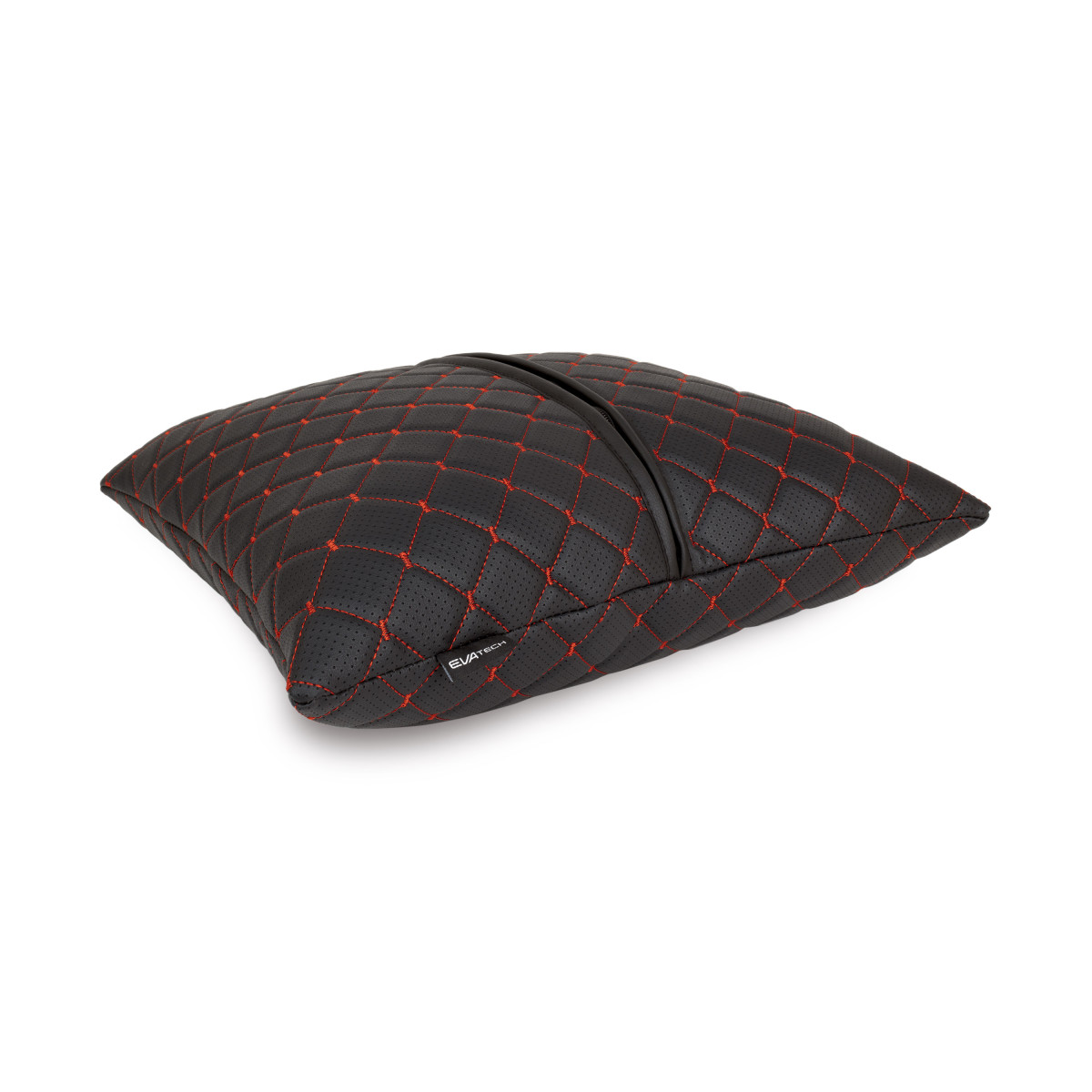 EVAtech ECO Bilkudde 40x40 cm - svart / röda sömmar