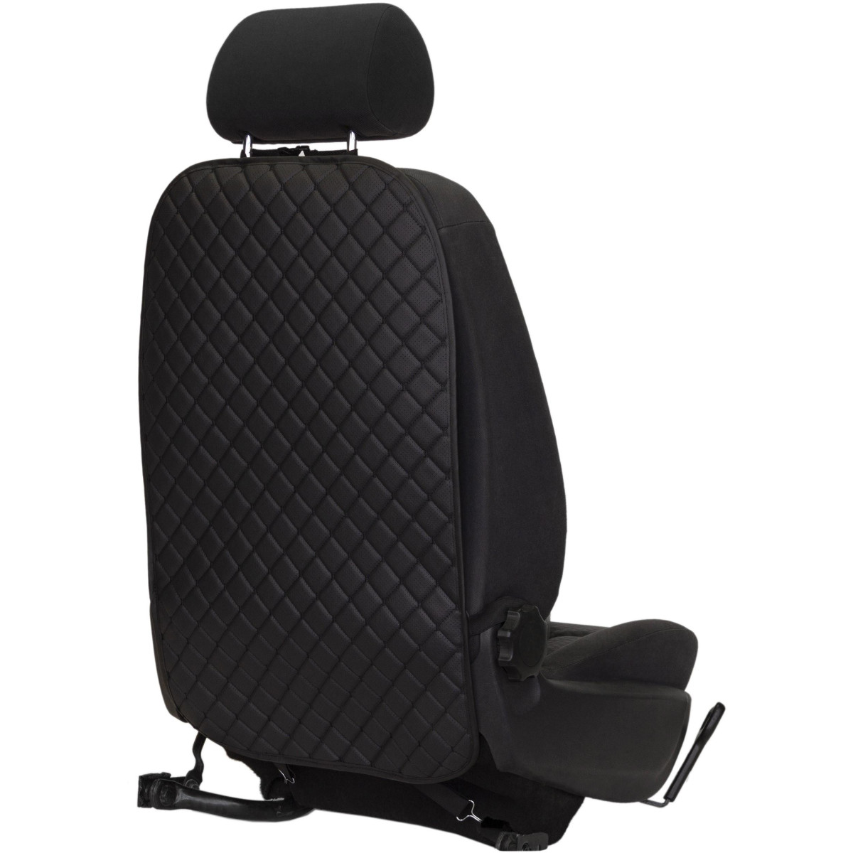 EVAtech ECO Barnsäkerhetsskydd för Bilens Sittbaksida 75x46 cm - svart / svarta kanter / svarta sömmar