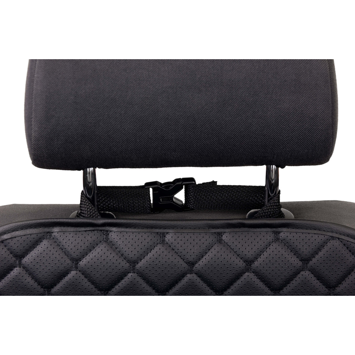 EVAtech ECO Barnsäkerhetsskydd för Bilens Sittbaksida 75x46 cm - svart / svarta kanter / svarta sömmar