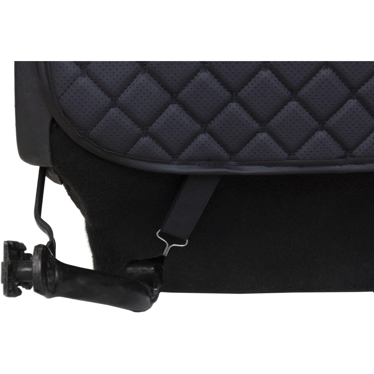 EVAtech ECO Barnsäkerhetsskydd för Bilens Sittbaksida 75x46 cm - svart / svarta kanter / svarta sömmar