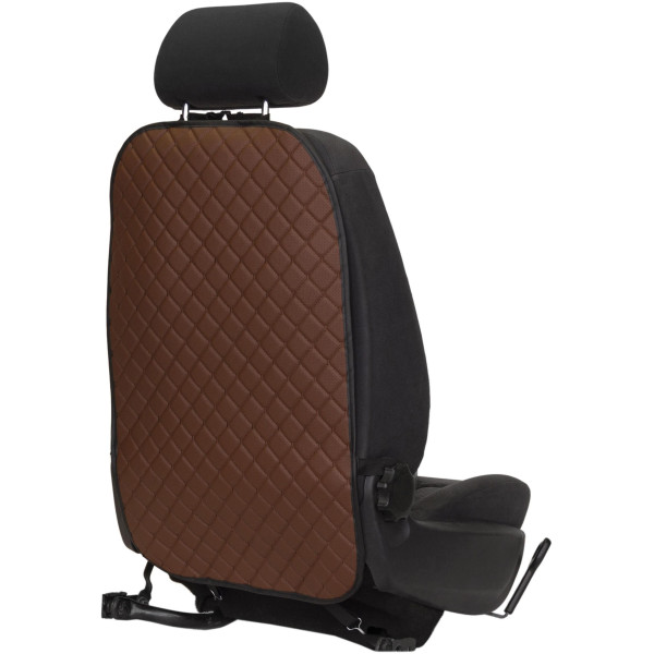 EVAtech ECO Barnsäkerhetsskydd för Bilens Sittbaksida 75x46 cm - brun / svarta kanter / bruna sömmar