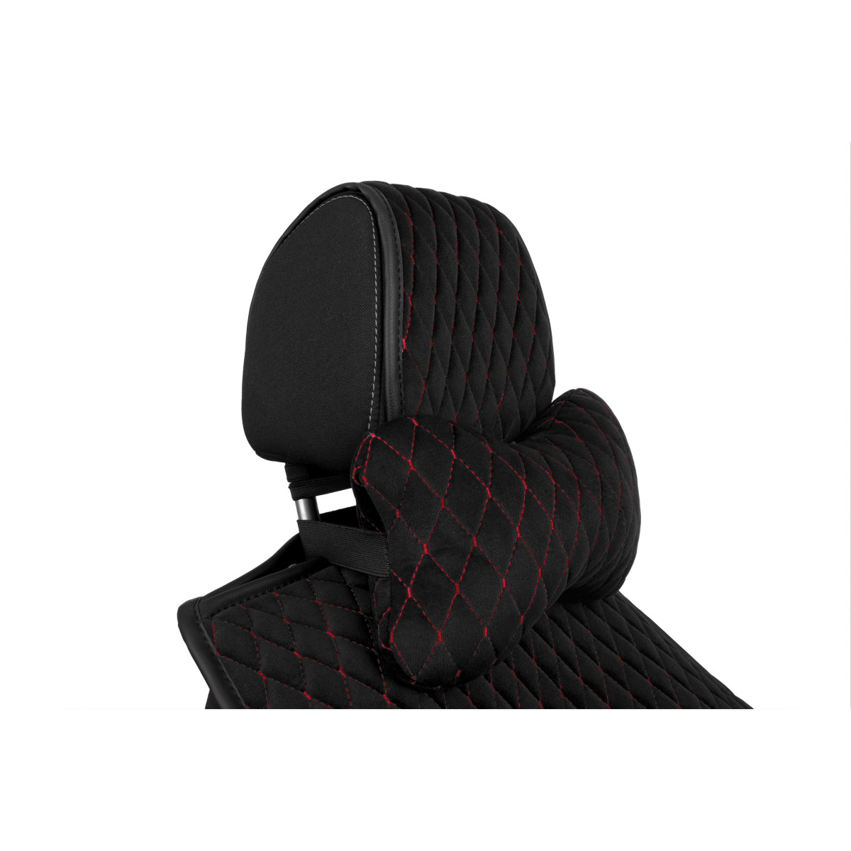 EVAtech Nackkudde för Bil 27x16 cm - svart / röda sömmar EVAtech Nackkudde för Bil 27x16 cm - svart / röda sömmar