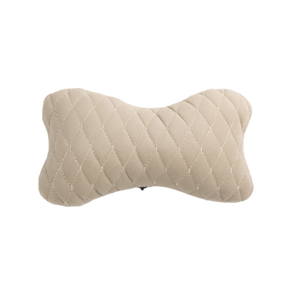 EVAtech Nackkudde för Bil 27x16 cm - sandfärgad / sandfärgade sömmar