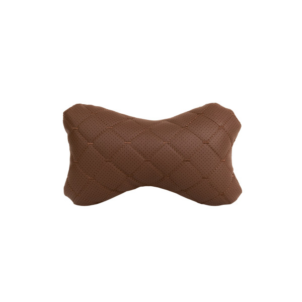 EVAtech ECO Nackkudde för Bil 27x16 cm - brun / bruna sömmar